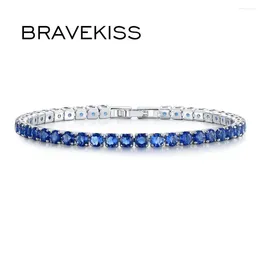 Charm Bracelets BRAVEKISS Box Chain Tennis Braclets For Mens Hip Jewelry Women Blue Zirconia Wedding Accessories Femme Girls Gifts