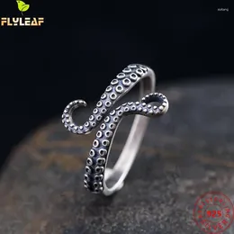 Cluster Ringe Echt 925 Sterling Silber Schmuck Cthulhu Octopus Tentakel Offen Für Frauen Original Design Femme Zubehör 2023
