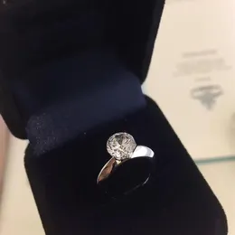 Yüksek Versiyon 925 STERLING Gümüş Pençe 1-3 Karat Promise Pırlanta Yüzükleri Bague Anillos Kadınlar Evlenmek Düğün Nişan Aşağı Hediye Je221a