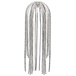 StoneFans Trendy Rhinestone Hair Accessories Chain for Women Jewelry Elegant Full Crystal Tassel Hairbands Long Chain Headwear W01235e