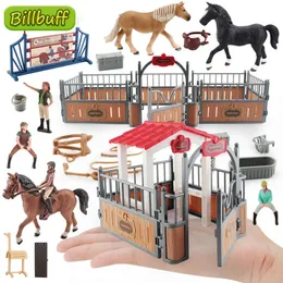 Blockerar DIY Horse Race Model Horseman Farm Animal Figures Action Toy Figures Abs Emulation Toys For Children Christmas Birthday Present 231201