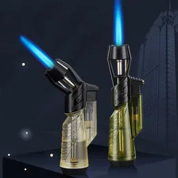 Windproof High Firepower Butane Jet Torch Turbo Lighter 1300C No Gas Metal Lighters Cigarette Gadgets For Men