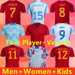 Free Shipping Man Kids Spain Jerseys Soccer MORATA TORRES SARABIA JORDI ALBA SERGIO RAMOS PAUL TORRES KOKE GAVI SOLER SIMON Football Shirt Kits 22 Qatar World Cup