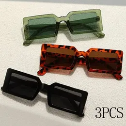 Sunglasses 3 Pcs Small Rectangle Women Vintage Brand Designer Square Sun Glasses Shades Female UV400 De Sol Feminino 231130