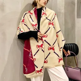 Thick Cashmere Women Scarf Winter Warm Lady Shawls Wraps Luxury 2020 Brand Print Horse Blanket Scarves Female Echarpe2799
