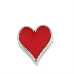 Charms per medaglione galleggiante in lega di cuore da poker da 20 pezzi / lotto adatti per medaglione di memoria vivente in vetro magnetico fai-da-te Gift181A