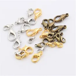 MIC NEW 10mm 12mm 14mm 16mm 18mm Silver Gold Bronze 도금 합금 랍스터 클래스프 Clasps199k