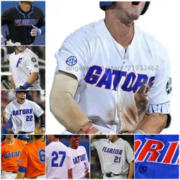 Blake Reese Florida Gators 20 Pete Alonso 37 Jackson Kowar 23 Jack Leftwich 17 Michael Byrne 26 Nick Horvath Maglie cucite da baseball 36 Wyatt Langford