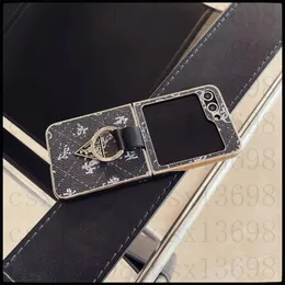 Mode Ring Handyhüllen für Samsung Galaxy Z Flip 3 4 5 Handyhülle ZFlip G Muster Beschützer Samsung Flip5 Flip4 Leder Anhänger Cover