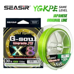 Braid Line Seasir x8 flätad 150 m original Japan Multifilament PE Line Högstyrka fiskelinje Huvudlinje 231201