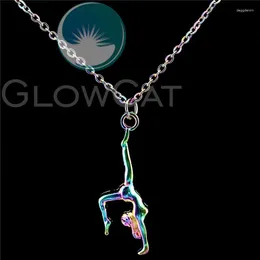 Pendant Necklaces Trendy Gymnastics Female Gym Sport Gymnast Chain Women Girl Choker Party Gift Jewelry Wholesale