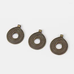 Pendant Necklaces 2pcs Tibetan Bronze Large Hollow Spiral Swirl Charms For Diy Necklace Jewelry Making Findings 45 36mm