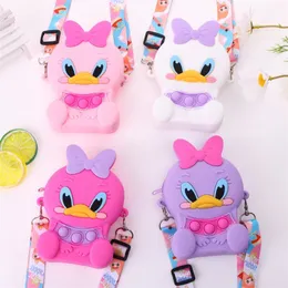 Anka silikonväska messenger väska kawaii daisy doll tecknad flickväska purses kvinnor flickor gåva