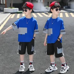 Clothing Sets Years 2 ColorsBoys Summer Fashion Short-sleeved T-shirt&shorts With Cool Luminous Clothes Suits Soft Mesh