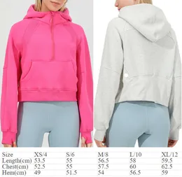 Ll-5478 hoodies egzersiz fitness giyim kadın yoga kıyafeti spor giyim dış kısa ceket açık giyim gündelik yetişkin koşu başlık