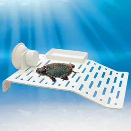 Принадлежности для рептилий Платформа для купания в воде с присосками Пандус для черепах Терраса Плавающий остров Аксессуары для украшения среды обитания черепахи 231201