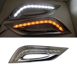 1 Pair Day Lights for Hyundai Sonata 8 8th Sonata 2010 2011 2012 2013 Car LED DRL 12V Daytime Running Lights with Fog Lamp Hole1155787