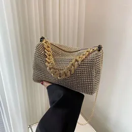 Evening Bags Fashionable Rhinestone Handbag With A Simple Texture One Shoulder Crossbody And Foreign Style Chain Design
