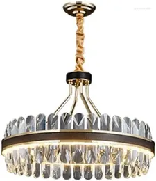 Chandeliers Crystal Modern Luxury Pendant Lights Living Room Decoration El Villa Lamp Black Iron Ceiling Mounted Lighting