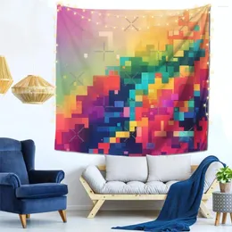 Tapestries Abstract Art With Colorful Wall Decor Tapestry Barb Clips Office Customizable Gift Soft Fabric Bright Color