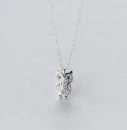 MloveAcc Authentic 100 925 Sterling Silver Animal Cute Owl Necklace Women Pendant Necklace Sterling Silver Jewelry Y2009187825025