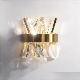 Wall Lamp Modern Crystal Led Indoor Luxury Design Monuted For Living Room Bedroom Beside Art Home Lighting Wa087 Drop Delivery Garden Otefy