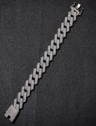 O 20mm miami prong cubana link pulseira 3 fileira completo gelado para fora strass 7 polegada 8 polegada pulseira masculino hiphop jóias1148590