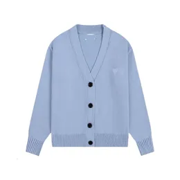 Maglione di design Amis Maglione di alta qualità autunno e inverno Nuovo prodotto Cardigan Maglione Classico piccolo amore Ricamo Casual sciolto pigro scollo a V Cappotto lavorato a maglia Coppia