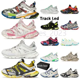 Классические туфли Дизайнерская обувь Track 3 Мужчины Женщины track 3.0 Led Sneaker Shoes светодиодные кроссовки Кожаные тройные туфли Черный Красный Серый Кроссовки размер 36-45