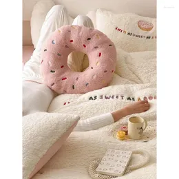 Travesseiro estilo donut de pelúcia como um verdadeiro fantástico anel em forma de comida macia criativa assento cabeça decoração de piso