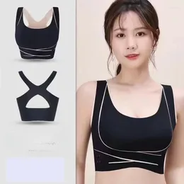 Yoga Outfit Sports Bra Front Adjustable Buckle Wireless Padded Comfy Gym Underwear Breathable Workout Fitness Top Low Intensity Women