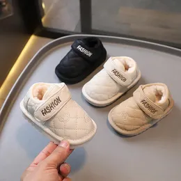 Primeiros caminhantes sapatos de bebê menino menina inverno quente infantil botas de neve velo sapato de fundo macio nascido tênis indoor criança walker 231201