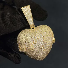 Ins Hip Hop 925 Silver d Vvs Moissanite Diamond Pendant Heart Shape Full Necklace