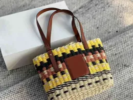 Straw Beach Toote Shoulder Bags Wallet for Women Brand Designer Clutch Strap Fashion Single Square Messengers Purses