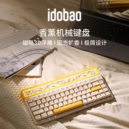 Teclados Idobao Id68 Aromaterapia Teclado Mecânico Sem Fio Bluetooth Plug Personalização 68key Office Osmanthus Ergonômico 231130