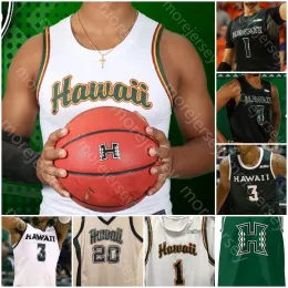 Özel Hawaii Basketbol Forması NCAA Koleji Eddie Stansberry Drew BS Samuta Avea Zigmars Raimo Dawson Carper Justin Webster