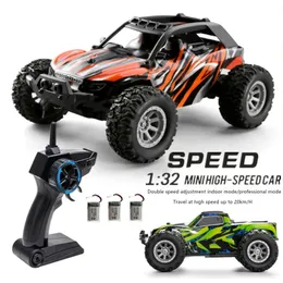 Electric/RC Car S801 S802 RC Car 1/32 2.4g Mini High-speed Remote Control Car Built-in Dual Led Lights Car Shell Luminous Toy Kids Gift For Boys 231130
