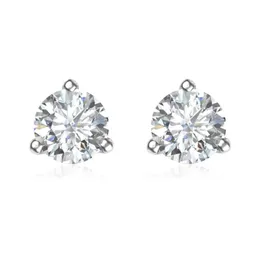 Stud 100% Real VVS1 Moissanite Earrings For Women 0 3 0 5 1 2ct D Color 925 Sterling Silver Classic Korean Fine Jewelry183p
