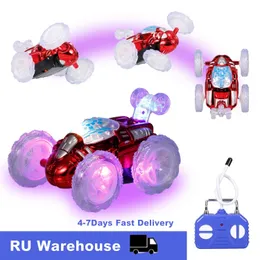 Electric/RC Car 999G-27A Remote Control Stunt Car RC Car Toy with Flashing LED Lights 360° Tumbling Mini RC Model Toys Gifts for Kids Children 231130