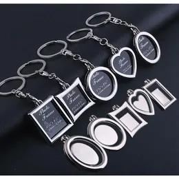 100 teile / los Metall Po Rahmen Schlüsselbund Herz Runde Quadratische Form Schlüsselanhänger BPPLE Schlüsselanhänger DIY Logo Für Liebhaber Geschenke Rahmen Keyrings2480