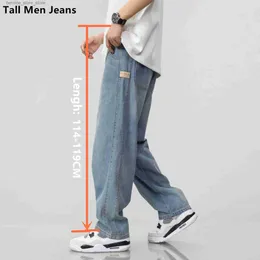 Pantaloni da uomo 190CM Uomini alti Jeans larghi a gamba larga Primavera Autunno Extra lunghi 119CM 115CM Pantaloni Maschi adolescenti Denim Pantaloni ultralunghi Ultrng Q231201