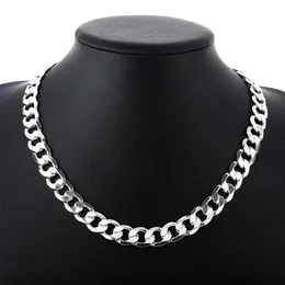 Oferta especial collar de plata de ley 925 para hombres cadena clásica de 12 mm 18 30 pulgadas joyería de marca de moda fina regalo de boda para fiesta 2279S
