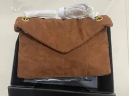 Umhängetaschen Designer Frauen Loulou Puffer Wildleder Messenger Bag gesteppte Leder Umhängetasche Handtasche Dame Doppelkettenriemen