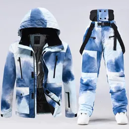 Ternos de esqui Moda Feminina Neve Desgaste À Prova D 'Água Conjunto de Terno de Esqui Snowboard Roupas Ao Ar Livre Trajes de Inverno Jaquetas e Calças para Menina 231201