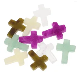 Pendant Necklaces 10 Pcs Cross Jewelry Charms DIY Making Keychain Accessories Crystal Small Jewels
