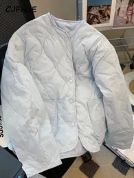 Kvinnors dikerockar CJFHJE Windbreak Wind Down Cotton Coat Vinterkoreansk mode Mångsidig förtjockad långärmad kvinnlig blå checker Parka