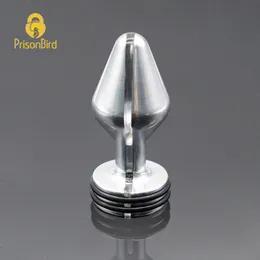 New CHASTE BIRD New Male Female Metal Stainless Steel Electro Butt Plug Chastity Sexy toys BDSM A349