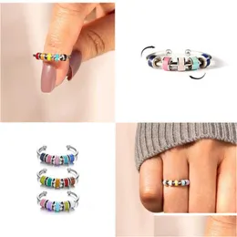 CHARM Halkaları Moda Paslanmaz Çelik Emaye Spiral Fidget Anksiyete Açıldı Kadın Rahatlatıcı Damla Teslimat Fine Dho5a