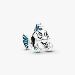 New Arrival 100% 925 Sterling Silver The Little Mermaid Flounder Charm Fit Original European Charm Bracelet Fashion Jewelry Access209T