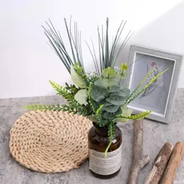 Decorative Flowers 41.5cm Artificial Plants Eucalyptus Leaves Green Leaf Branches For Home Garden Wedding Decoration Bouquet